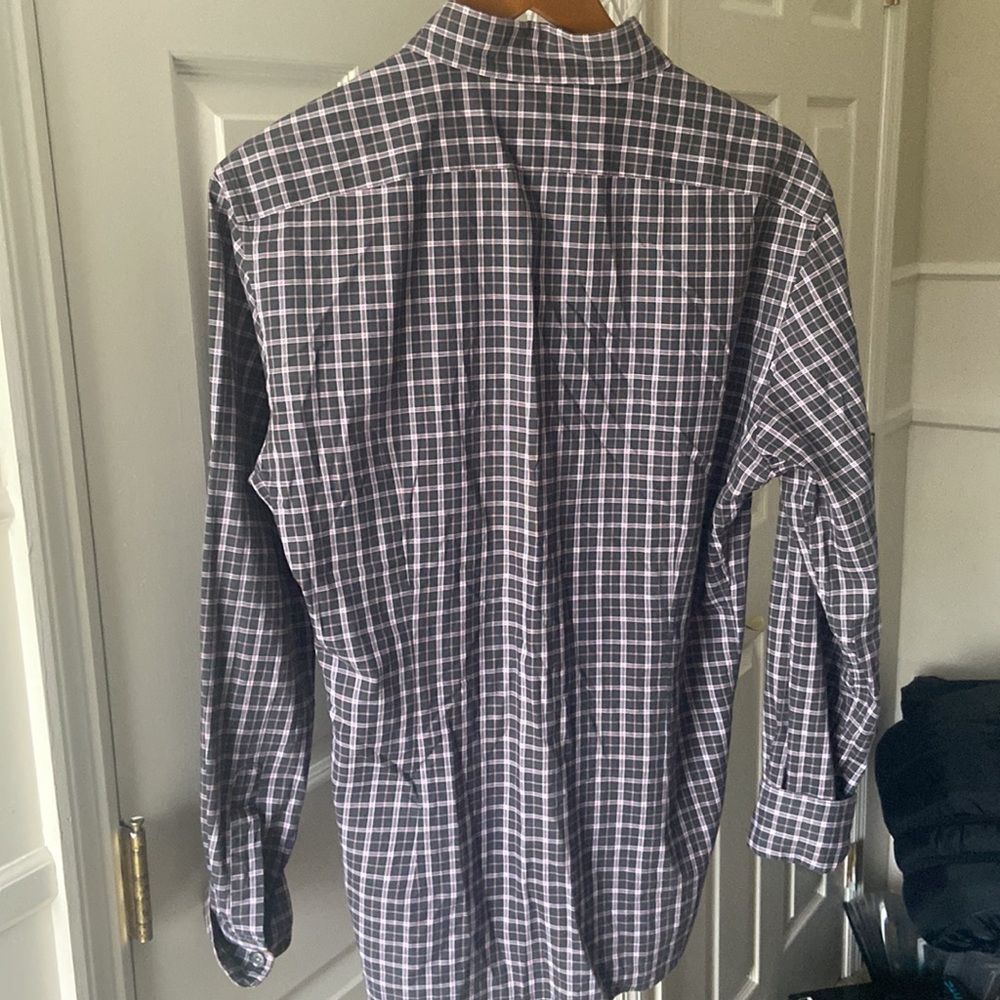 John Varvatos button up dress shirt plaid print - Picture 3 of 3